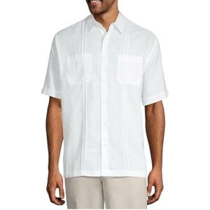 Café Luna Men’s White Guayabera Button-Up Shirt – Size 2XL – EUC